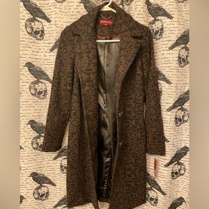 Winter coat, vintage looking Merona, black & brown wool blend NWT